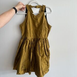 Anthropologie Olive Green Sleeveless Dress